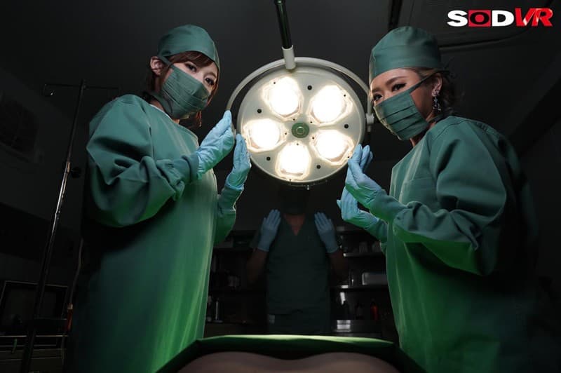 DSVR-429 【VR】激カワギャルナースVR 手術中断！？執刀医がいなくなりボクと助手のナース2人だけになった手術室でいきなり荒い口調とともに2人がマスクを外すと金髪に巻き髪、付けまつ毛や付け爪の化粧ゴリゴリの激カワギャルナースだった！