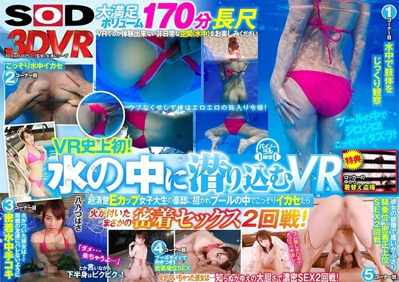 DSVR-253 [VR] VR史上首创！ VR超利落E罩杯潜入水中受邀到女大学生豪宅偷偷潜入水池，引火上身第二轮近距离接触性爱！ 八乃つばさ