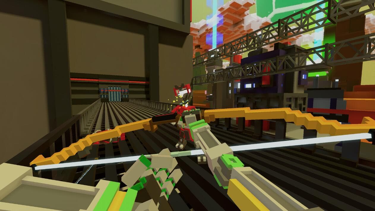 Meta Quest 游戏《超级像素克隆战斗》Clone Drone in the Hyperdomedani 游戏截图