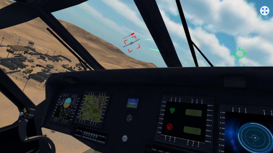Meta Quest 游戏《军用武装直升机战争》FlyVRX – Military Gunship Helicopter War 游戏截图