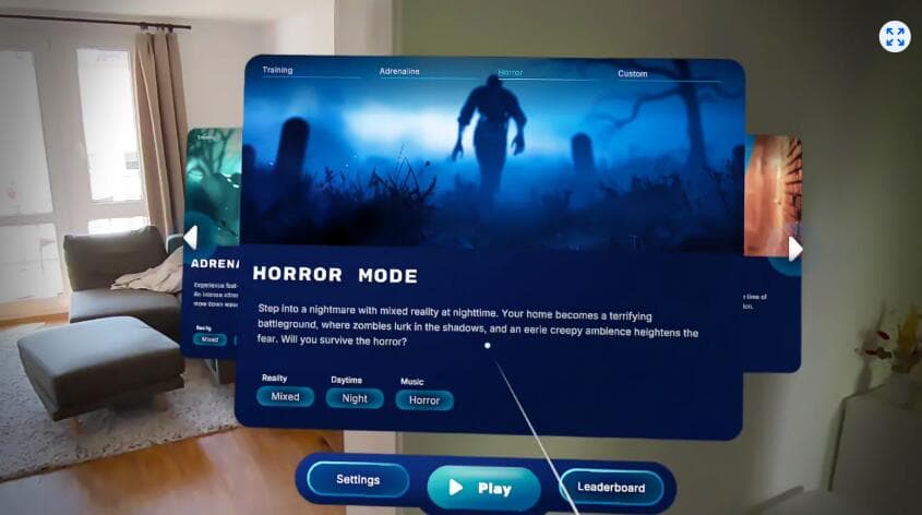 Meta Quest 游戏《空间僵尸》Spatial Zombies – Mixed Reality 游戏截图