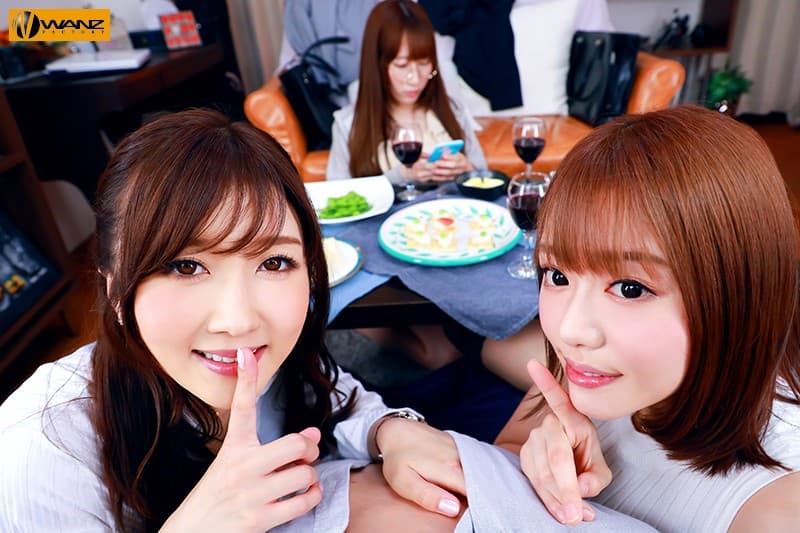 WAVR-068 【VR】飲み会後の女上司2人に前から！後から！ノリノリで痴女られる！！ フロントでたっぷりチ○ポを責められながら、バックで耳舐め＆言葉責め＆羽交い締め！シリーズ最強の淫乱潮吹きコンビネーション逆3PVR！！