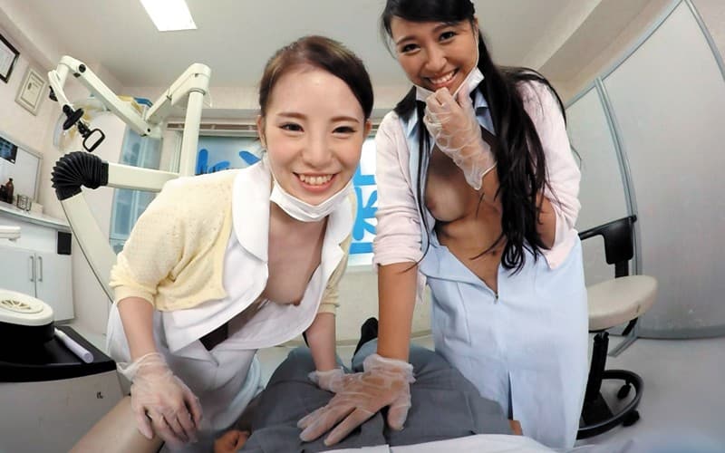 VARM-031 【VR】欲求不満歯科助手二人と治療中にこっそりSEX（るりちゃん、レナちゃん）