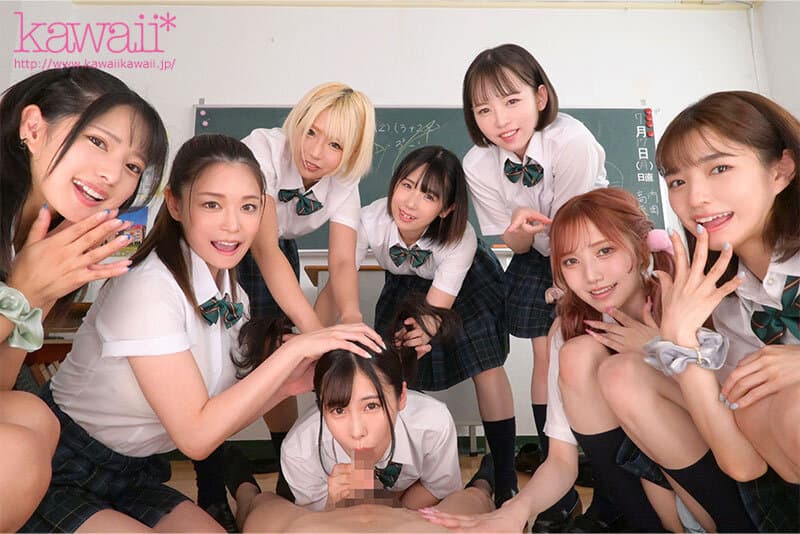 KAVR-337 【VR】8KVR×kawaii*女学院 ＜アオハル学園編＞女子校に赴任した僕にモテ期到来！？教室で…保健室で…体育倉庫で…性欲が尽きない教え子8人に痴女られ抜かれまくるハーレム逆9P大乱交 西元めいさ 乙アリス 橘メアリー 斎藤あみり 有栖舞衣 渚みつき 千石もなか 倉本すみれ / [8K] KAVR-337 School Girls In The Classroom – VR