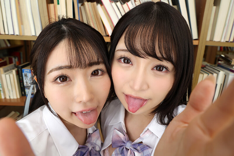 SAVR-618 [VR] Double nipple licking is too dangerous! Sex with two students in the library while trying not to make too much noise! Hikaru Minazuki and Nonoka Sato