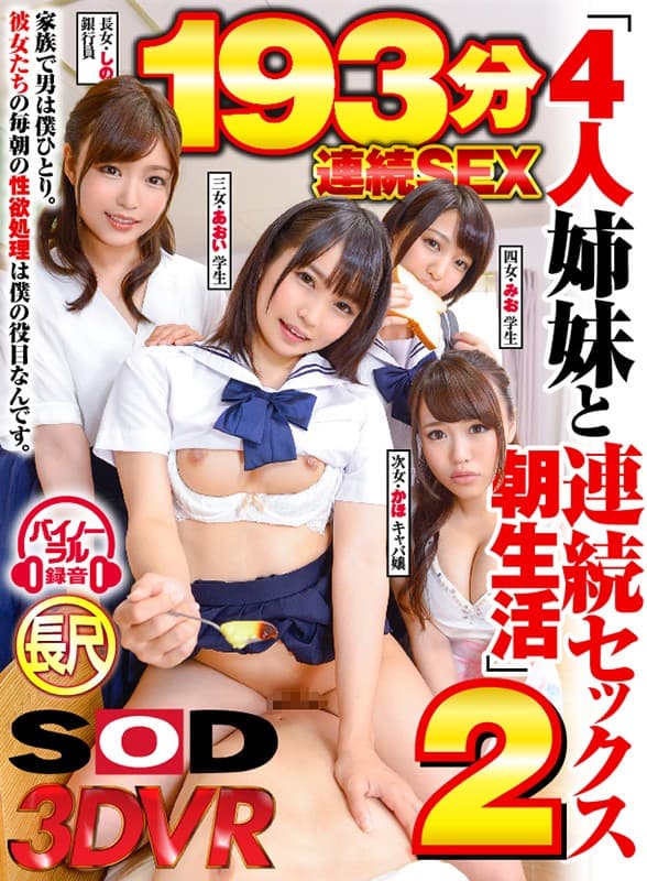 DSVR-299 【VR】長尺193分 家族で男は僕ひとり！「4人姉妹と連続セックス朝生活」2