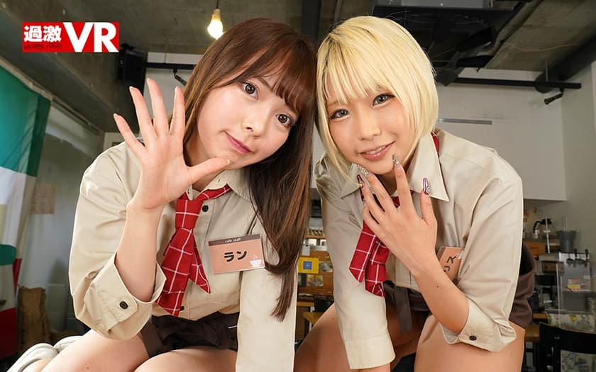 NHVR-197 【VR】君たちレズカップルだったの！？お店で昼寝中に目を覚ましたらバイトちゃん達がベロちゅうレズに没頭中！思わず寝たフリしたけどバレて逆3P！何度イっても肉ディルド扱いされた僕（店長）